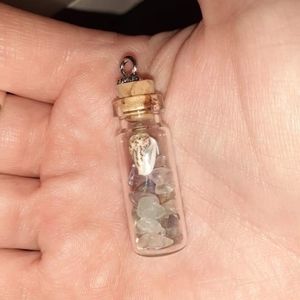 Fluorite glass jar pendent